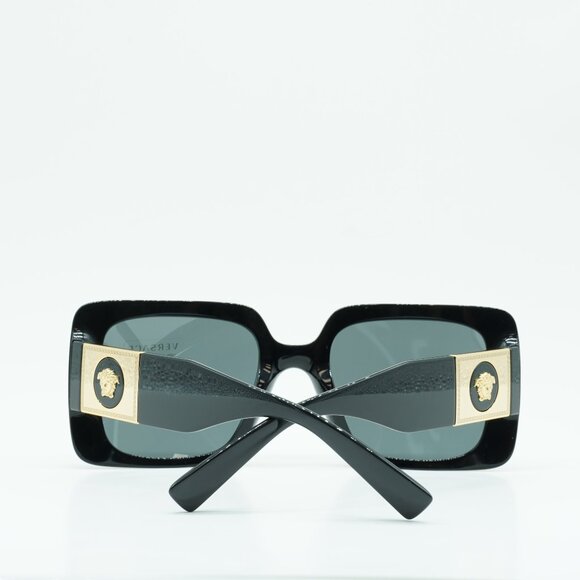 Versace VE4405 GB1/87 Sunglasses Black Square Frame, Dark Grey Lenses - Picture 10 of 11